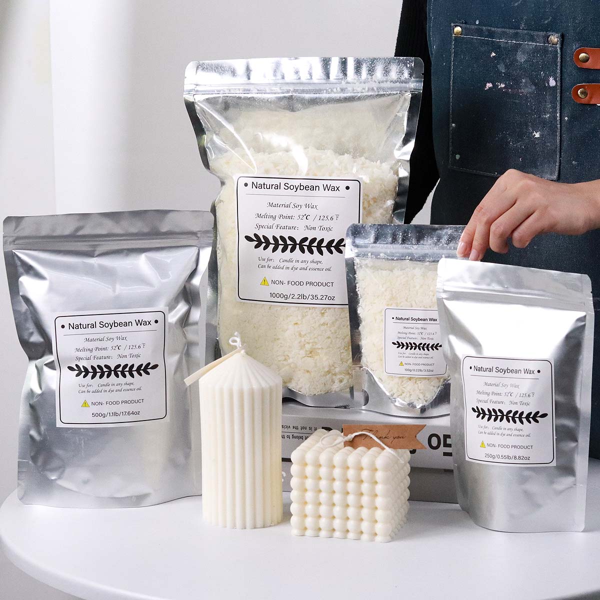 100/250/500/1000g Natural Soy  - đánh giá và giá Soy Wax Flake