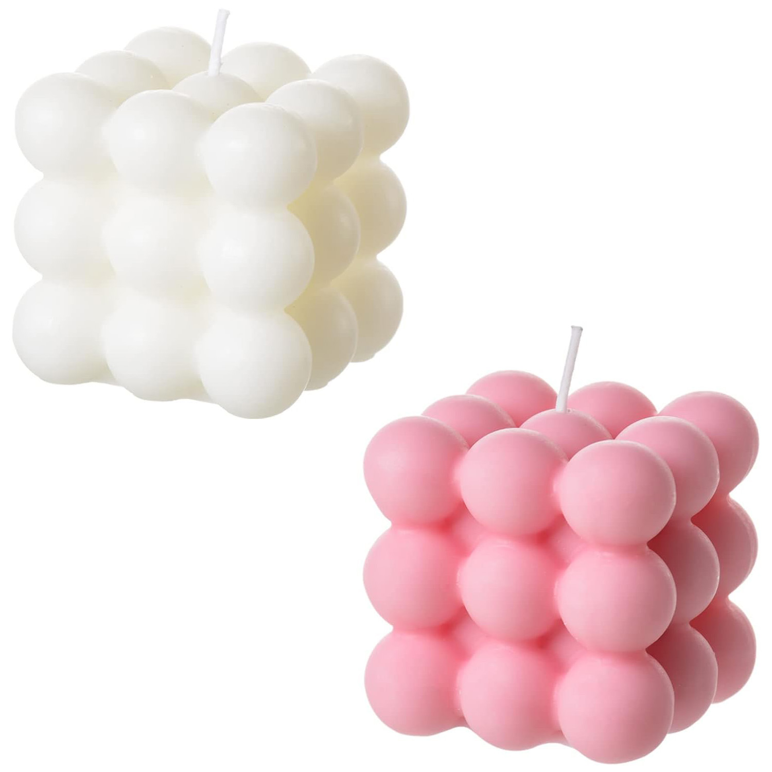 2 Pieces White Pink Bubble Can - đánh giá và giá Soy Wax Flake